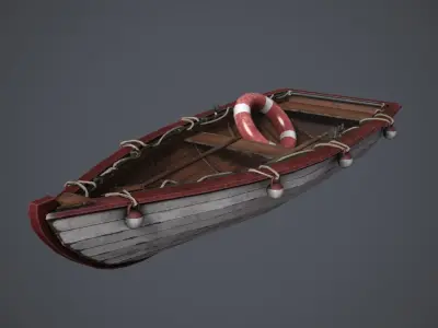 Old Paddle Boat LP Low-poly 3D model
