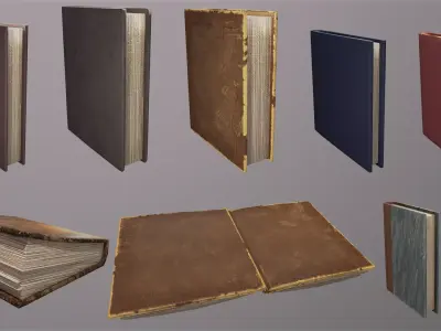 Old Books Low-poly 3D model