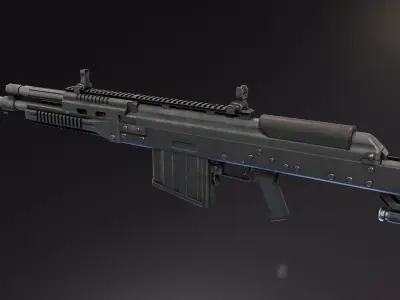 AK-50 anti-materiel rifle Low-poly 3D model