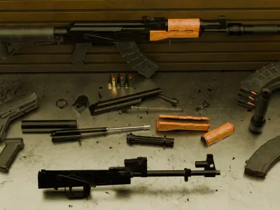 Customizable AK Low-poly 3D model