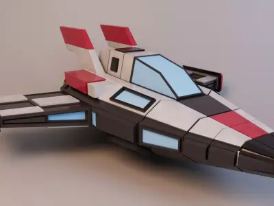 NovaStrike Interceptor XR-15 Spaceship Low-poly 3D model