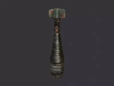 Improvised mortar shell prop weathered finish Low-poly 3D model