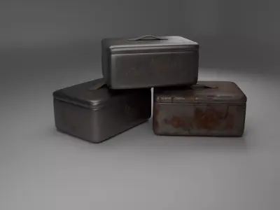 Metal Crate Pack - Rusted and Heavily Rusted Low-poly 3D model