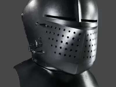 Armet Close Helmet 3D model
