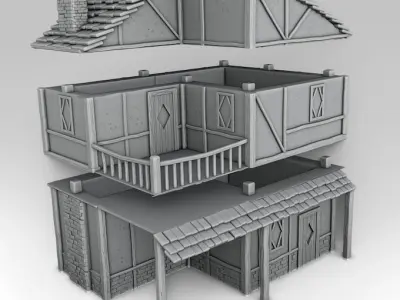Medieval architecture Set Part 1 3D print model