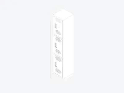 Locker - Plastic - Locka - Classic Extra - Triple Tier Low-poly 3D model