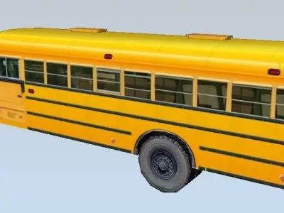 Yellow School Bus Low-poly 3D model Low-poly 3D model