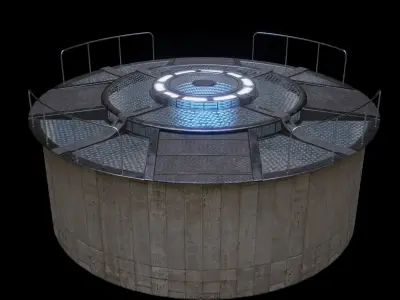 Sci Fi Main Deck Low-poly 3D model