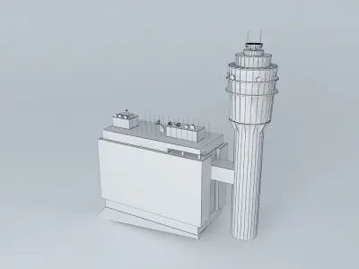 Hong Kong Airport Control Tower Free 3D model