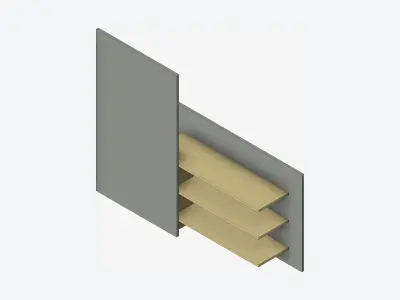 Partition - Contemporary - Changeall - Left - Shelfand Rack Low-poly 3D model