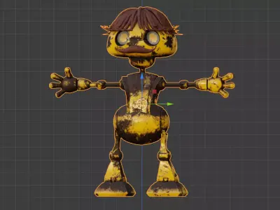 Robot cartoon character Free low-poly 3D model