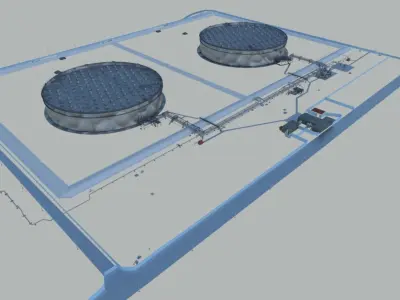 Oil Gas refinery 3D model  3D model