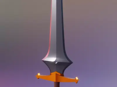Low Poly RPG Fantasy Star Sword 3D model Low-poly 3D model