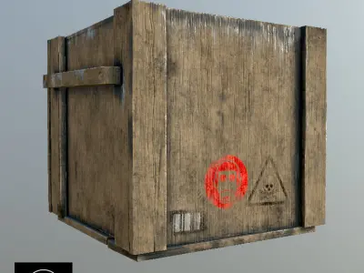 Old Wood Box  low-poly 3d model  3 textures 2028x2048 Low-poly 3D model