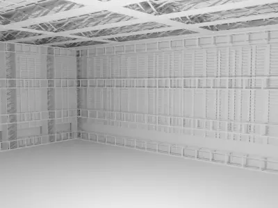 Hangar Interior - No Material Low-poly 3D model