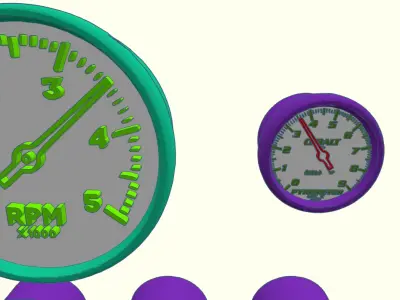 1-25th Semi Truck Instrument Gauges 3D print model