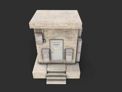 Electrical Transformer 4 Low-poly 3D model