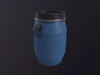 Plastic Barrel 3D Model Low-poly 3D model