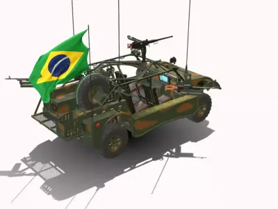 GAUCHO 4X4 MILITARY BR Low-poly 3D model