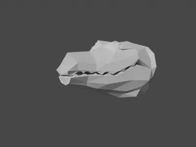 Crocodile low - poly dinosaur head 3D model