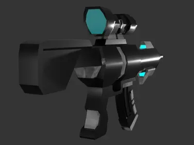 Sci-Fi Style Sniper Rifle Low-poly 3D model