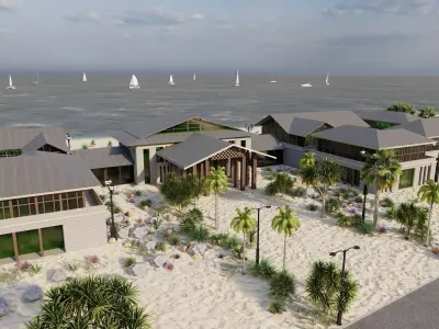 Hotel Beach-Hotel Beach Resort 3D model order