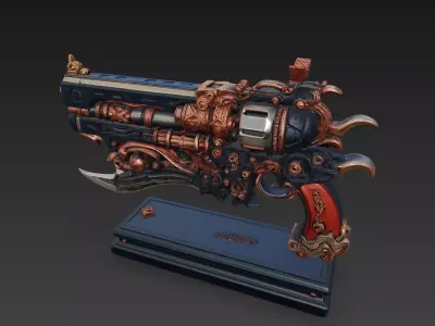 Fantasy - style Gun 3D model