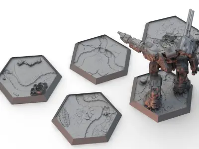 Hex Bases- Desert Terrain 3D print model