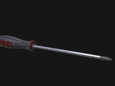 Screwdriver Low-poly 3D model 3