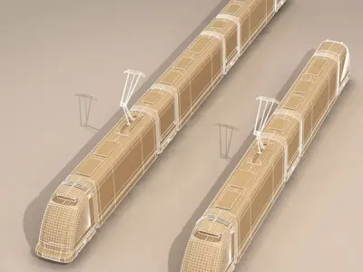 Tramway metro train 3D model