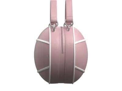 Pink Leather Ball Bag 3D model
