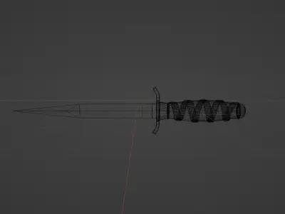 Dagger Low-poly 3D model 7