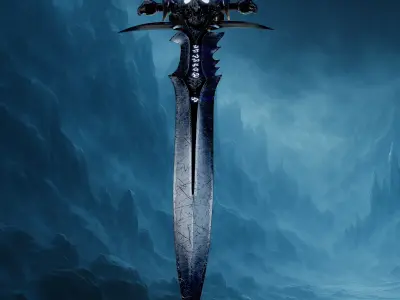 Frostmourne The Runeblade of the Lich King Lore accurate  Low-poly 3D model