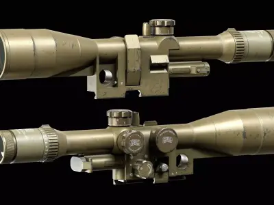 Scope Hensoldt Optical Sight low-poly 3d model Low-poly 3D model