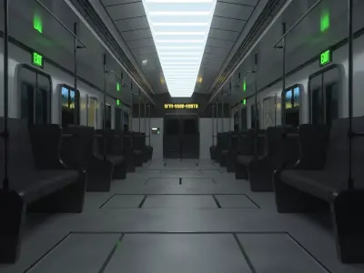 Subway Modern Train Interior with Leather Seats 3D model