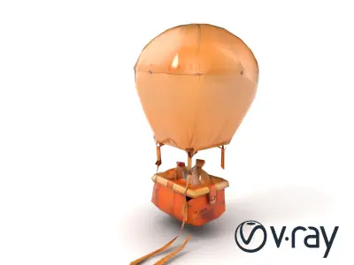 Desert Expedition Balloon model pack Low-poly 3D model