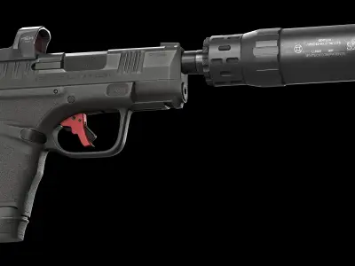 Springfield Armory Hellcat All Versions  Bonus pink skin Low-poly 3D model