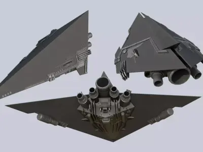 Alien ship collection 3D Model Pack