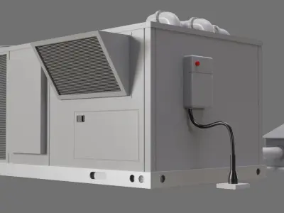 Rooftop AC Unit 1A Low-poly 3D model