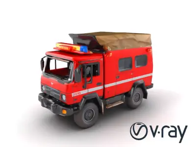 Tactical Emergency Response Truck Model Pack Low-poly 3D model