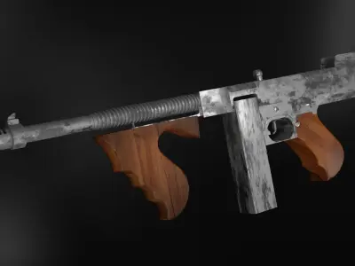 THOMPSON LOW POLY WEAPON Free low-poly 3D model