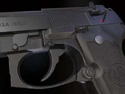 Beretta 92 FS Low-poly 3D model