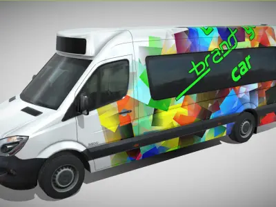 Freightliner Sprinter minibus 3500 Low-poly 3D model
