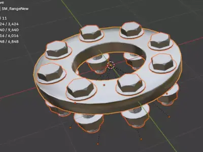 Flange flat Low-poly 3D model