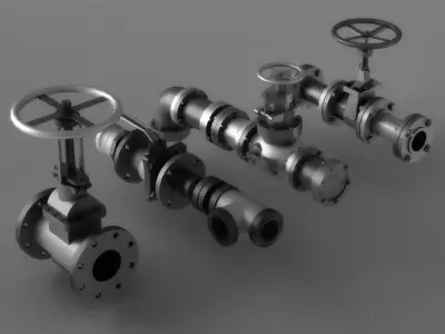 pipe pipes industrial low poly pipeline valve game 3D model from CGTrader