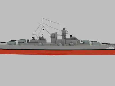 Battleship Bismarck Low-poly 3D model