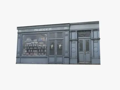 Store Facades Collection Low-poly 3D model
