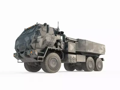 Military vehicle rocket vehicle 3D model