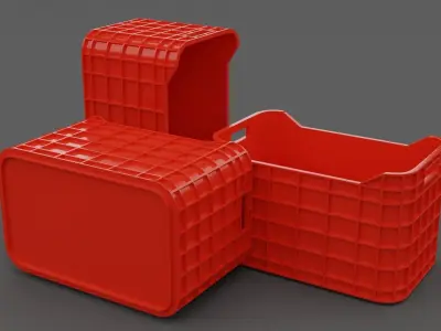 Plastic crate 02 Low-poly 3D model
