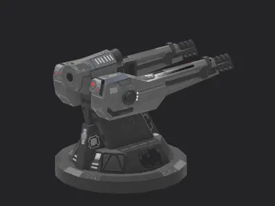 Sci-Fi Turret  Low-poly 3D model buy